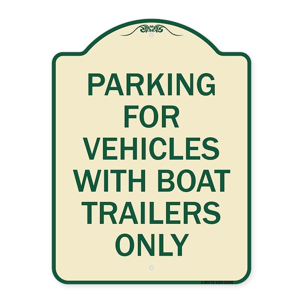 Signmission Parking for Vehicles W/ Boat Trailers Heavy-Gauge Aluminum Sign, 24" x 18", TG-1824-23441 A-DES-TG-1824-23441 - main